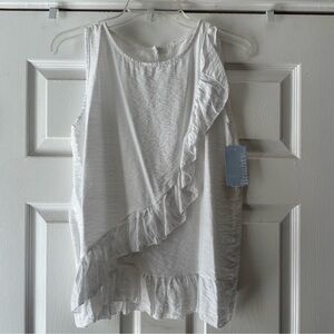 White ruffle tank